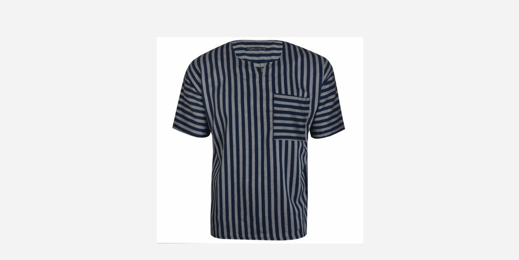 تصویر 2 از تیشرت یقه کوبایی با پارچه سبک و خنک